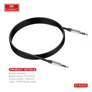 EARLDOM 3.5mm male to male Stereo Super Sound Audio Cable AUX33-100cm